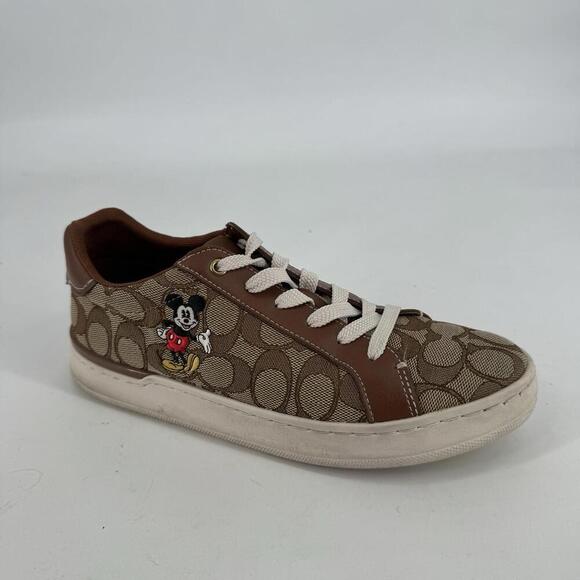 Coach x Disney shoes womens 7.5 clip low top sneakers mickey mouse designer - Picture 1 of 10